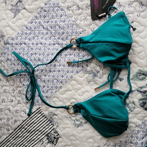 Relleciga Gold Ring Triangle Tie String Bikini M - Picture 8 of 14